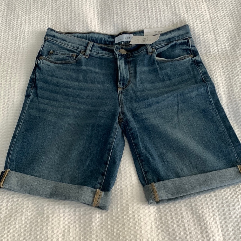 LOFT Denim Bermuda Shorts